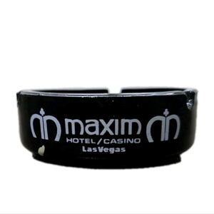 the Maxim Hotel Casino Las Vegas Nevada Black & White Ashtray Vtg